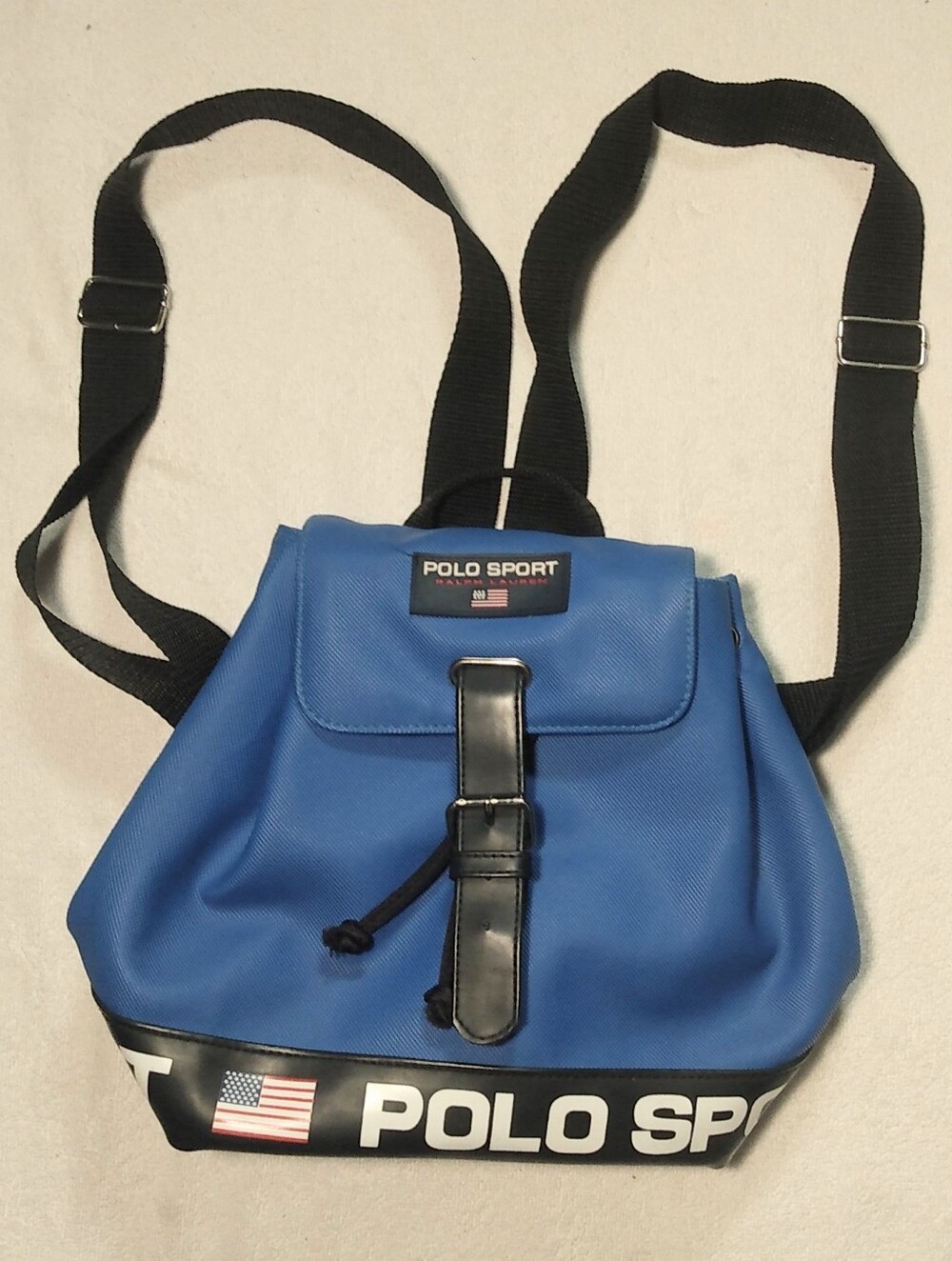Vintage POLO SPORT USA Blue Flag Adjustable Strap Mini Backpack Bag